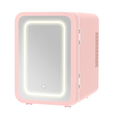 China Household THERMOELECTRIC Cooler and Cosmetic Warmer 4L Mini LED Light Door Mirror Glass Beauty Refrigerator Beauty Product Makeup Skincare for sale