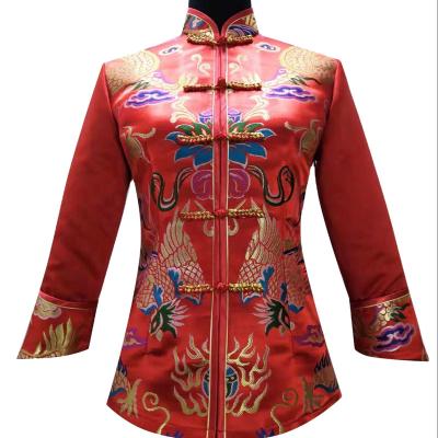 China Chinese Traditional Clothing Mandarin Collar Chinese Tang Long Sleeve Long Sleeve Top Zero for sale