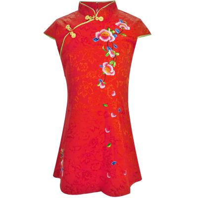 China Chinese Traditional Vintage Qipao Kids Cheongsam For Children D139C for sale