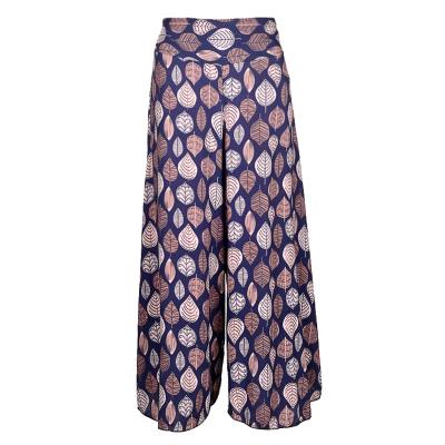 China Viable Factory Wholesale Women Fashion Print High Waist Woven Pants For Lady for sale