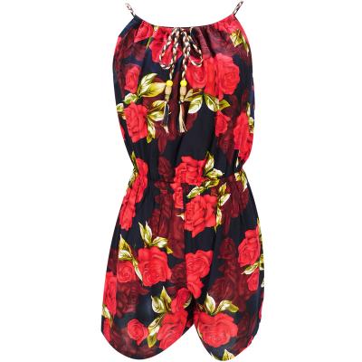 China New Fashion Summer Fashion Printing Jumpsuit Women Breathable Loose Rompers Casual Short Playsuit Overalls for sale