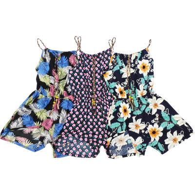 China Factory Viable Fashionable Multi Size Flower Pattern Leisure Lady Summer Sleeveless Overalls for sale