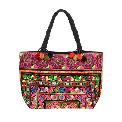 China Lady Factory wholesale price mix color embroidery woven bangkok hmong boho handbag for sale