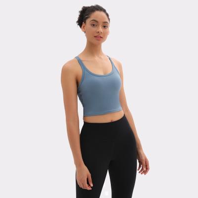 China 2021 UGOO Amazon Hot Sale QUICK DRY Yoga Tank Top With Bra Pad for sale