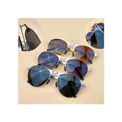 China High-End Gradient Stainless Sight Portable Low-Profile Polarized Folding Circular Polarized Sun Glasses Sunglasses for sale