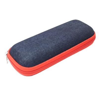 China Other High Quality Fashion Denim Compression Resistant Zipper Portable Eyewear Case Storage Case for sale