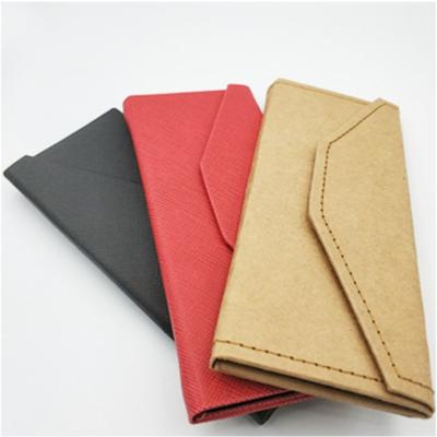 China Strong High End PU Leather+Paper Glass Case Folding Design Sense High End PU+Paper Sunglasses Case for sale