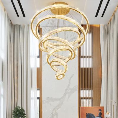 China Modern Modern Style Indoor Decoration Chandelier Living Room Hotel Room Stainless Steel Crystal Pendant Light for sale