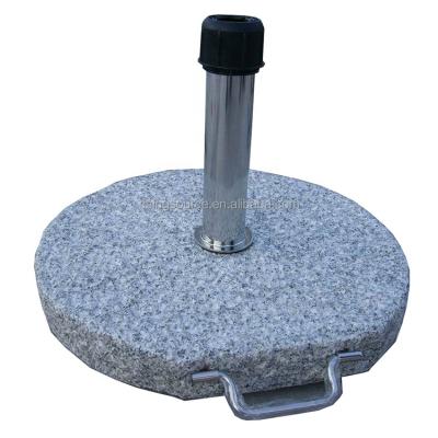 China Modern Natural Strong 35KGS Gray Granite And Marble 304 SS Tube Round Umbrella Base for sale