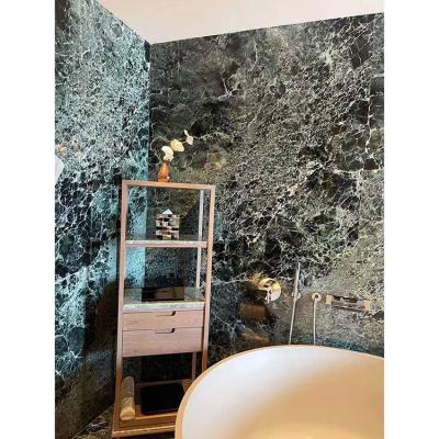 China Bathroom modern natural alpi verde dark green marble tile for bathroom walls for sale