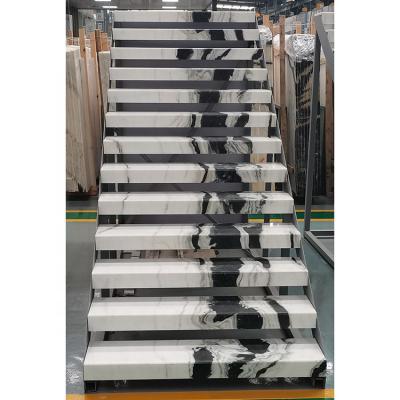 China China Modern Indoor Panda Tiles White Steps Stairs Marbles For House Flooring for sale