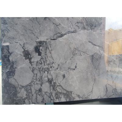 China Modern Natural Large Decorative Stone Dark Gray Marble Slab For Wall for sale