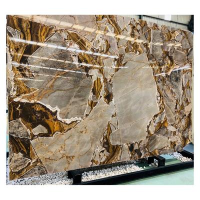 China Modern Natural Melting White Gold Brown Marble For Countertop And Wall for sale