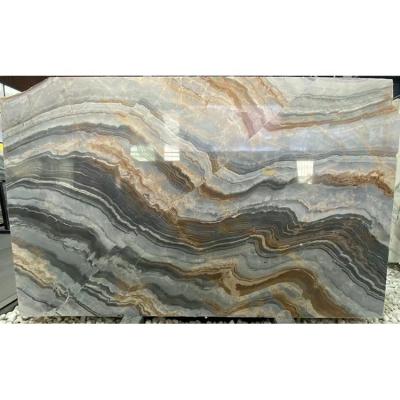 China Laffey print modern roman beige gray blue marble slab for wall decor for sale