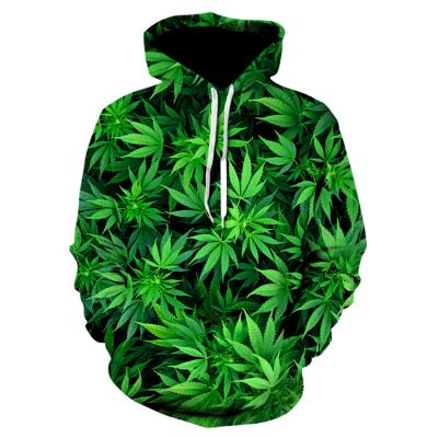 China Designer Hoodie Men Clothes Anti-pilling 3D Sweatshirt Printed Green Leaf Harajuku Men Casual Funny Hoodie Tops High Quality Drop Shipped for sale