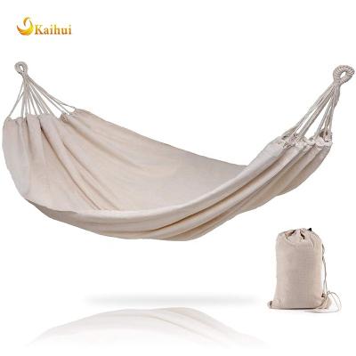 China Convenient Sky Brazilian Soft Woven Cotton Fabric Double Hammock In Natural Color for sale