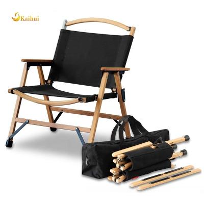 China Wholesale Folding Wood Camping Chair Table Foldable Wooden Chair Portable Compact Wooden Low Relax Wooden Chair for sale