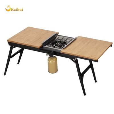 China Portable Folding Bamboo Tabe BBQ Folding Bamboo Table With Carry Bag for sale