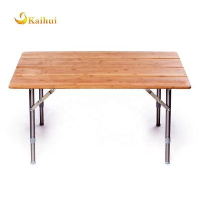 China Lightweight portable 4 folding bamboo tabe folding bamboo table with carry bag for sale