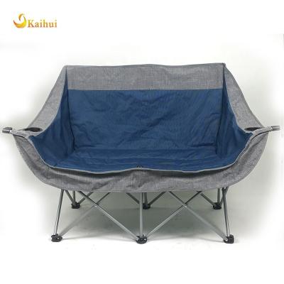 China Portable And Compliant Heavy Duty Portable Double Camping Chair With Wine Cup for sale