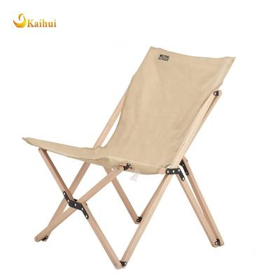 China Portable Folding Compact Wooden Table Folding Beech Camping Chair With Carry Bag for sale