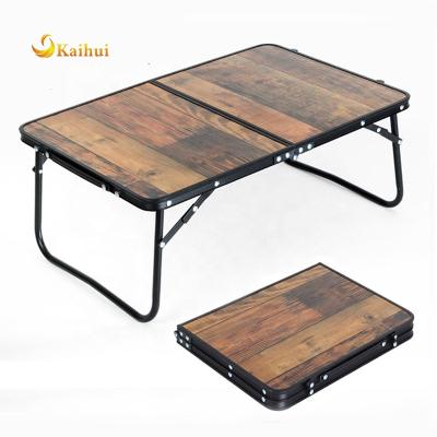 China Modern outdoor wood grain aluminum alloy folding table camping multifunctional portable ultralight portable picnic table for sale