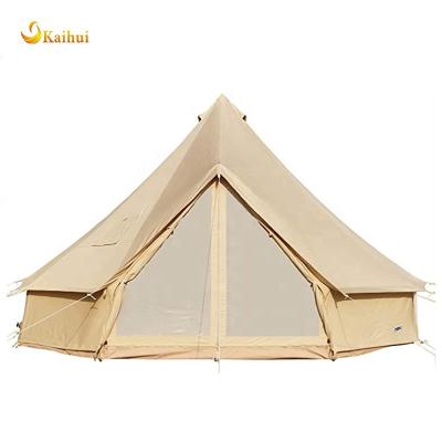 China Camouflage Game/Field 4 Season Cotton Canvas Bell Tent with Stove Jack, Waterproof Beige Yurt Tent, 13.1ft/4M 16.4ft/5M Wide Tent with Spacious Space for for sale