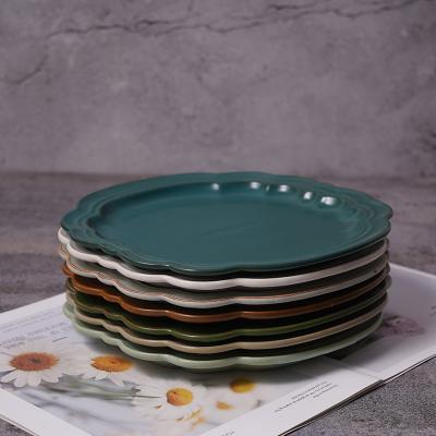 China Disposable Irregular White/Green/Yellow Colored Dish Set For Nordic Party Hotel Home Hosen Dessert Dishes for sale