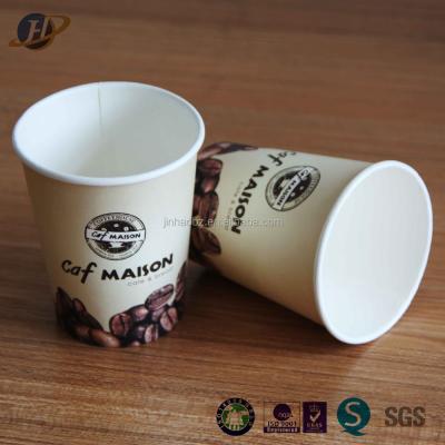 China Waterproof custom prinded 7oz drinking hot caffee paper cup with handle for sale