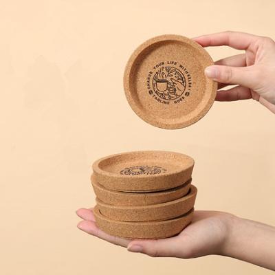 China Viable Customize OEM Cork Wood Cup Mat Classic Coffee Tea Mug Coaster For Office Party for sale