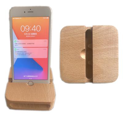 China Adjustable Wood Lazy Cellphone Holder Accessories Mobile Phone Stand Base Holder Phone Speaker Desk Stand for sale