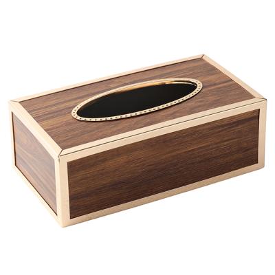 China Nordic Europe style handmade living room use wooden custom fabric rack tissue box for sale