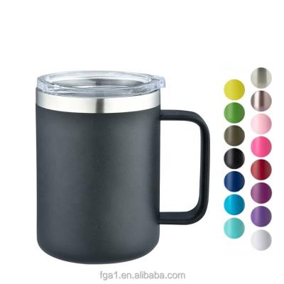 China FGA 2020 Disposable Eco-Friendly Stainless Steel Powder Coating Vacuum Coffee Cup With Lid For Office for sale