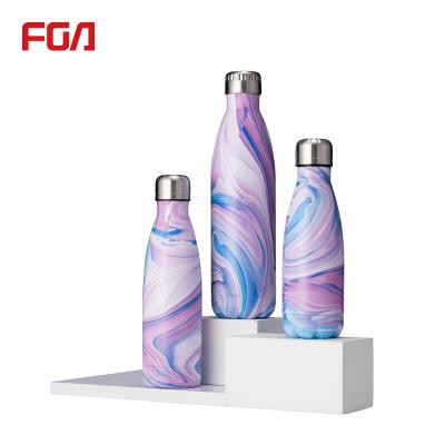 China PORTABLE Custom Water Bottle 350ml 500ml 750ml 1000ml FGA Logo Stainless Steel Cola Shape Flask Water Bottle for sale