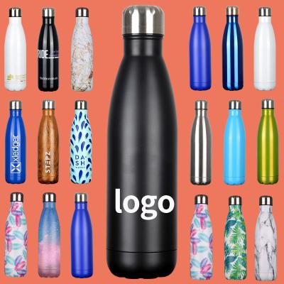 China PORTABLE Double Wall Stainless Steel Painting Vacuum Sports Sublimation Cola Shape Fitness Water Bottles for sale