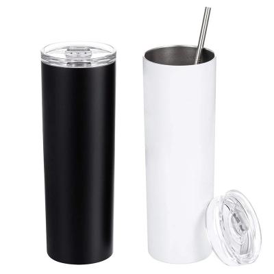 China Fuguang Viable Factory Wholesale Empty Sublimation Stainless Steel Double Wall Tumbler Cups With Straw for sale