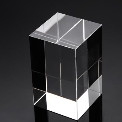 China China top selling 3d trophies laser glass blank in liuli K9 wholesale gift carving crystal block engraving for business favor gift for sale