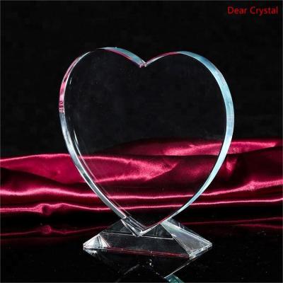 China Romantic Europe Heart Cube Glass 100mm 120mm K9 Crystal Custom LOGO Color Printing Opens OEM Home Wedding Decoration Love Gifts for sale