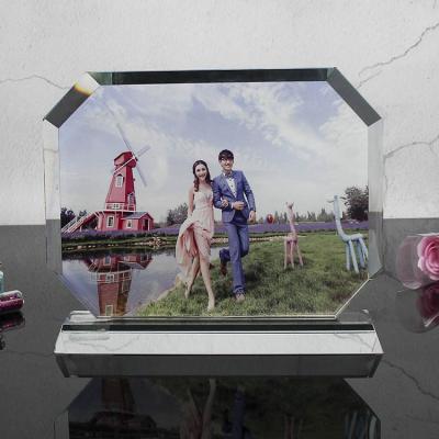 China Home Decoration Manufacturer K9 Clear Heat Transfer Crystal Home Decoration Custom Family Picture Glass Frames For Sale for sale