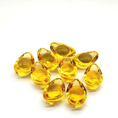 China Europe Crystal Glass Gold Ingots Paperweight Lucky Home Decoration Family Fashion Yellow Gift for sale