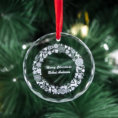 China China Wholesale Home Decoration Glass Pendant Customized Personalized Crystal Snowflake Christmas Ornament for sale