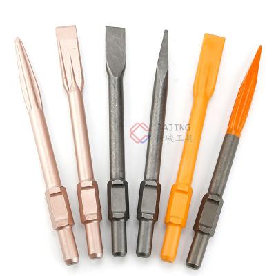 China Pneumatic Masonry Demolition PH65A Hex Leg Chisel Bit 30X400 Air Chisel Bit For Ice Stone Brick Concrete Point Flat Shovel for sale