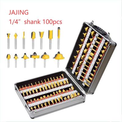 China 100pcs Woodworking WOOD WORKING Router Bit Wood Work Milling Cutter Set 100pcs Router Bit Set for sale