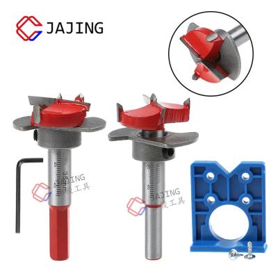 China Hinge Hole Hinge Drill Bit Guide Hole Opener Caliper Door Cabinet Tools Adjustable Wood 35mm Hole Saw for sale