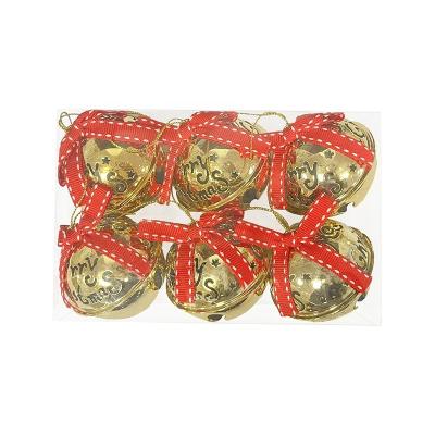 China Golden Christmas Decoration Item Christmas Balls Decoracion Christmas Baubles/Christmas Halloween Decorations/Party Places Xmas Bell Plated Luminous Box for sale