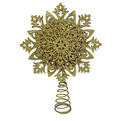 China YIXING Handmade Christmas Star Christmas Tree Toppers/Glitter Christmas Tree Topper Snowflake Christmas Tree Decoration Halloween/Party Decorations for sale