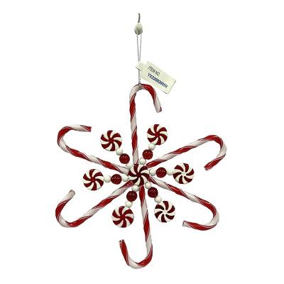 China Plastic Christmas Candy Tree/YIXING Creative Christmas Halloween/Party Decorations Ornaments Red and White Candy Stripe Christmas Candy Pendant for sale