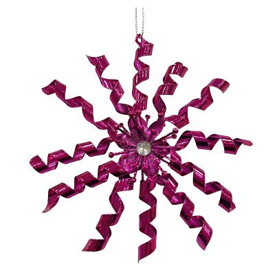 China Christmas/Halloween Decorations YIXING/Party Iron Material Tree Ornament Christmas Piece Snowflake Eco Decoration Glitter Snowflake Pendant for sale