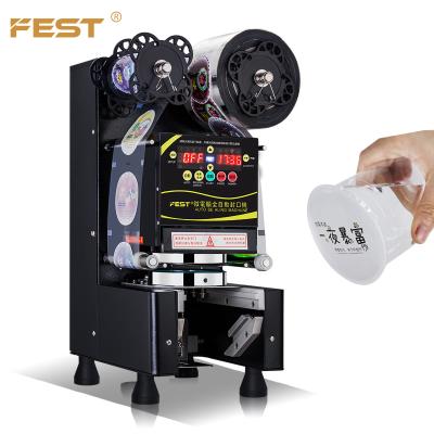 China Food FEST Bubble Tea Machine Beverage Juice Cup Packing Machine Cup Sealing Takeaway Packaging Machine for sale