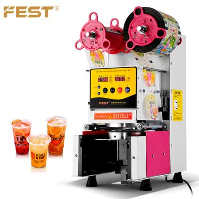 China Food FEST Automatic Sealing Machines Bubble Tea Cup Sealing Machines 70mm 95mm 90mm 88m 75m For Boba Tea Shop 220V/110V for sale